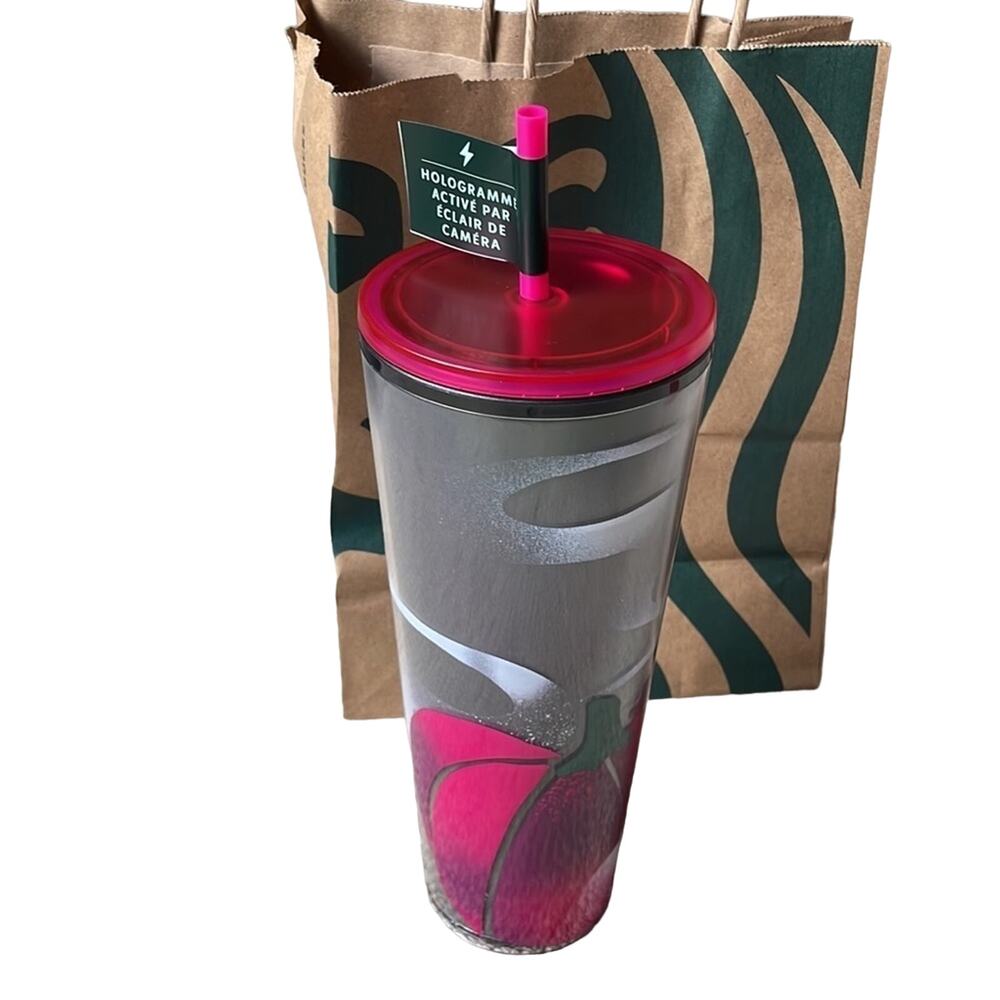 Starbucks Pumpkin Holographic Cold Cup Venti 24oz Halloween 2023 Tumbler